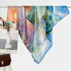 Pañuelo Cuadrado Grande de 90 cm con Lazo Verde Pañuelo de Seda para Mujer Primavera y Otoño Pañuelo de Cuello de Seda Artificial Protección Solar Chal para Fotografía Pañuelo para la Cabeza Francés