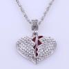 Collar de diamantes completo con forma de corazón de hip hop personalizado con colgante de pareja en forma de corazón de joyería europea y americana para hombres y mujeres