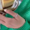 Anel Diário Estilo Coreano para Mulheres, Padrão de Malha Fashion Retrô com Zircônia Microincrustada Anel Aberto Geométrico Anel para Dedo Indicador