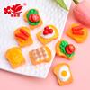 Comida de Imitación Juego Lindo Pan Tostado Accesorios de Resina Pegamento Crema DIY Calcomanía para Refrigerador Horquilla Cuerda para el Cabello Decoración
