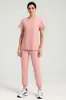 [Entrega el Mismo Día de Todos los Colores y Tallas] Ropa de Trabajo de Doctor Cuello en V Ropa para Lavar a Mano Traje para Quirófano Enfermera de Hospital Mangas Cortas