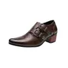 Nuevas botas de hombre de talla grande con tacón alto y puntiagudas que aumentan la altura, zapatos de boda a la moda, zapatos ajustados sin cordones, zapatos de cuero transparente