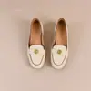 Mocasines retro de cuero suave estilo francés para mujer, nueva colección otoño 2026, elegantes zapatos de tacón bajo con punta redonda y suelas suaves, adecuados para ir al trabajo