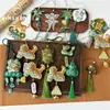 [Nuevo Producto para el Festival de Mediados de Otoño] Bolsita Serie Verde Xinyou con Bordado Estilo Tradicional, Colgante de Puerta Festivo con Materiales Florales