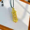 Colar com Corrente de Suéter Tendência Estilo Chinês Atacado com Pingente de Porta Abrindo Fortuna Cravejado com Diamantes Banhado a Ouro Antigo da Loja de Ouro