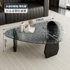 Nueva Mesa de Café de Cristal Templado para Sala de Estar Mesa de Café Triangular de Tamaño Irregular Combinación Estilo Italiano Simple