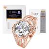 Anillo de plata de ley s925 de alta gama para mujer, con flor de moissanita de 3 quilates, oferta especial de comercio exterior.