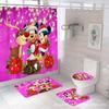 Cortina de Ducha Impermeable y Antimoho de Poliéster con Estampado Digital Serie Popular Mickey Transfronteriza Juego de Cuatro Piezas Fabricante Tela Impermeable Lujo Ligero