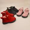 Stock Disponible Botas Martin para Niños con Lazo, Estilo Coreano Casual con Cremallera Lateral, Zapatos de Invierno Resistentes al Desgaste para Bebé, Zapatos de Algodón Estilo Invierno