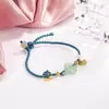 Nuevo Pulsera de Hebilla Ping An Imitación Hetian Yu Diseño de Nicho Femenino Cadena de Eslabones Cuerda de Mano de Perla Tejida Regalo para Novia