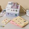 Cesta de Armazenamento Dobrável para Mesa de Escritório Simples para Livros Lanches Brinquedos Caixa de Armazenamento para Dormitório Maquiagem