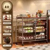 Carrito estrecho multi-funcional estilo vintage para snacks, canasta de cocina multi-capa para frutas y verduras, estante de almacenamiento móvil