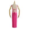 Vestido feminino sexy de estilo europeu e americano com alças cruzadas nas costas sem costas novo cor sólida elástico justo com alças ins