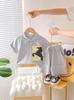 Camisa Polo de Manga Curta para Meninos Roupa de Verão 2025 Nova Moletom Fino Infantil Manga Meia Moda para Meninos Camiseta Tendência
