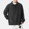 Camisa polo de manga larga estilo "old money" para hombre, nueva colección de otoño, camiseta con cuello acanalado texturizado, prenda superior para hombre para usar en capas