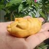Sandalia Creativa de Sándalo Dorado con Mango de Pezuña de Cerdo, Artesanía Decorativa de Regalo de Madera Maciza, Rastrillo de Dinero Adorno de Pezuña de Cerdo