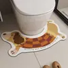 Tapete de Chão de Lama Diatomácea Dachshund Tapete Criativo em Forma de U para Chão de Banheiro Tapete Absorvente de Água para Banheiro Tapete de Chão para Banheiro para Cabelo