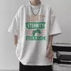 Camisa masculina de manga curta 2024 verão solta moderna casual manga meia-manga moda camiseta camisa base manga três quartos