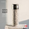 Garrafa Térmica COMTAI de Titânio Puro Camada Dupla para Homens e Mulheres Copo de Água de Alta Qualidade Copo de Chá Braised de Cristal de Titânio Portátil Copo de Água de Titânio a Vácuo