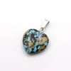 Pingente de amor em pedra natural transfronteiriço 20mm pingente de coração cor de cristal pingente de coração de pêssego acessórios de joias para colar