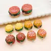 4 Mini Brinquedos Criativos de Comida Artificial Pingentes de Hambúrguer de Resina Chaveiros DIY Brincos Bolsas Pulseiras Acessórios de Joias