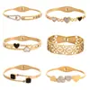 Pulseira de aço inoxidável de alta qualidade para meninas, pulseira de joia banhada a ouro em aço titânio, joia de pulso, pulseira de joia, atacado