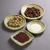 Pá de Bambu Trançado Feita à Mão Bandeja de Secagem Estilo Fazenda Cesta para Chá de Frutas Armazenamento de Cozinha Cesta para Pão Cozido Redonda