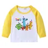 2026 Nueva Camiseta Infantil Transfronteriza de Primavera y Otoño Cuello Redondo Dibujos Animados Manga Larga Camiseta Básica para Niños y Niñas Camiseta de Algodón para Bebé