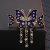 Horquilla de Pedrería Estilo Étnico tamaño pequeño Pinza de Cruz Pinza de Cangrejo Cabeza Trasera Tocados Pinza para el Cabello de Mariposa con Borla Elegante Elegante