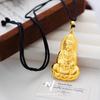 Pingente Vietnamita Ouro Areia Ouro Antigo Lótus Sentado Guanyin Bodhisattva Ano do Zodíaco Masculino e Feminino Pingente Sutra do Coração Guanyin Fornecimento Atacado