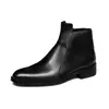 Sapatos Masculinos de Cano Alto em Couro Italiano, Botas Masculinas de Couro Genuíno, Botas Tendência Britânicas Casuais, Botas de Couro Bico Fino, Botas Martin Masculinas Versáteis