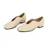 Novos Sapatos Femininos de Moda Sapatos de Salto Único Lisos Slip-ons Transfronteiriços Tamanho Grande Salto Quadrado Sapatos Femininos Bico Quadrado Fundo Plano Mary Janes Feminino