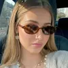 Gafas de Sol Ovaladas de Montura Pequeña Estilo Retro Europeo y Americano Ins Gafas de Sol Únicas Transfronterizas Estilo Callejero Simple Lente Plana Tendencia Gafas de Sol para Mujer