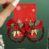 Aretes Colgantes de Navidad Novedosos de Venta Caliente Transfronteriza Europea y Americana, Dibujos Animados con Diamantes, Material de Aleación, Serie de Aretes de Navidad al por Mayor