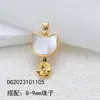Set de Perlas con Aguja de Plata S925 con Monturas Vacías, Pendientes de Gato Dulces y Lindos de Concha Natural, Colgantes, Anillos, Accesorios de Bricolaje