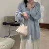 Cárdigan de Manga Larga con Protección Solar para Mujer, Estilo Verano, Delgado, Estilo Suave, Corte Holgado, Principios de Otoño, Chaqueta de Punto de Longitud Media, Blanco Crudo