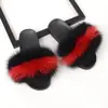 Sapatos de Pelo de Raposa Real Europeus e Americanos para Comércio Exterior Femininos Verão Pelo de Pele Chinelos Sandálias Baixas Pelo de Guaxinim