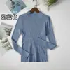 604 Otoño e Invierno 2021 Nueva Ropa de Punto Cuello Alto Medio Mangas Largas Ajustadas con Estilo Occidental Versátil Negro Ropa de Punto Básica