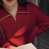 Nuevos Tops de Punto con Media Cremallera para Otoño e Invierno 2025 con Diseño Holgado y Elegante, Jerseys de Punto para Mujer para Usar por Dentro y por Fuera