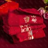 Toallas Rojas de Boda, Recuerdos de Boda para la Novia, un Par de Regalos de Agradecimiento, Nuevos Regalos de Boda para los Recién Casados, Colección de Artículos de Dote de Boda
