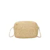 Mini Bolso Tejido a Mano de Verano para Mujer 2025 Nuevo de Moda Pequeño Fresco Estilo Pastoral Bolso Cruzado de Paja Bolso Cuadrado Pequeño