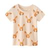 Camiseta infantil europea y americana para niños y niñas, camiseta de manga corta, camiseta infantil de algodón de verano, nueva, top estampado
