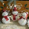 Novos Produtos Transfronteiriços Hong Kong Heng Árvore de Natal Pequeno Pingente Pelúcia Cachecol Vermelho e Branco Boneco de Neve Enfeites Pendentes Decorações de Natal Enfeites Pendentes
