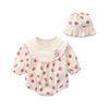 Novedad Otoño 2025 Traje de Escalada Triangular Estampado con Capucha para Bebé Recién Nacido Niña Traje de Bolsillo para Caca Mono Fresco de Moda 2330