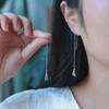 Brincos de jadeíta A Goods Natural Blue Water Material 925 Tremella Line Ice Penetrant Estilo chinês Brincos de ouro 14k Live Supply