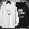 Moletom com capuz de outono para homens, estilo primavera/outono 2025, blusa casual solta para adolescentes, jaqueta oversized de marca da moda