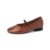 Zapatos de Ballet con Suelas Blandas, Zapatos de Abuela, Zapatos Planos de Cuero Suave, Zapatos sin Cordones de Boca Baja de Cuero Genuino, Zapatos Perezosos, Tallas 34-42, Piel de Vaca de Primera Capa