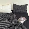 Estilo japonês simples listrado dormitório estudantil roupa de cama roupa de cama algodão fio tingido algodão lavado três quatro peças conjunto
