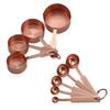 Venta al por mayor de fábrica Taza medidora de acero inoxidable chapada en oro rosa Juego de 9 piezas de cucharas medidoras para condimentos de cocina Traje de repostería al por mayor