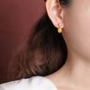 Pendientes de plata de ley Yilu S925 chapados en oro con jaspe hetiano, perlas de cera de abeja, estilo retro, ligeros y lujosos, con forma de huevo Ruyi